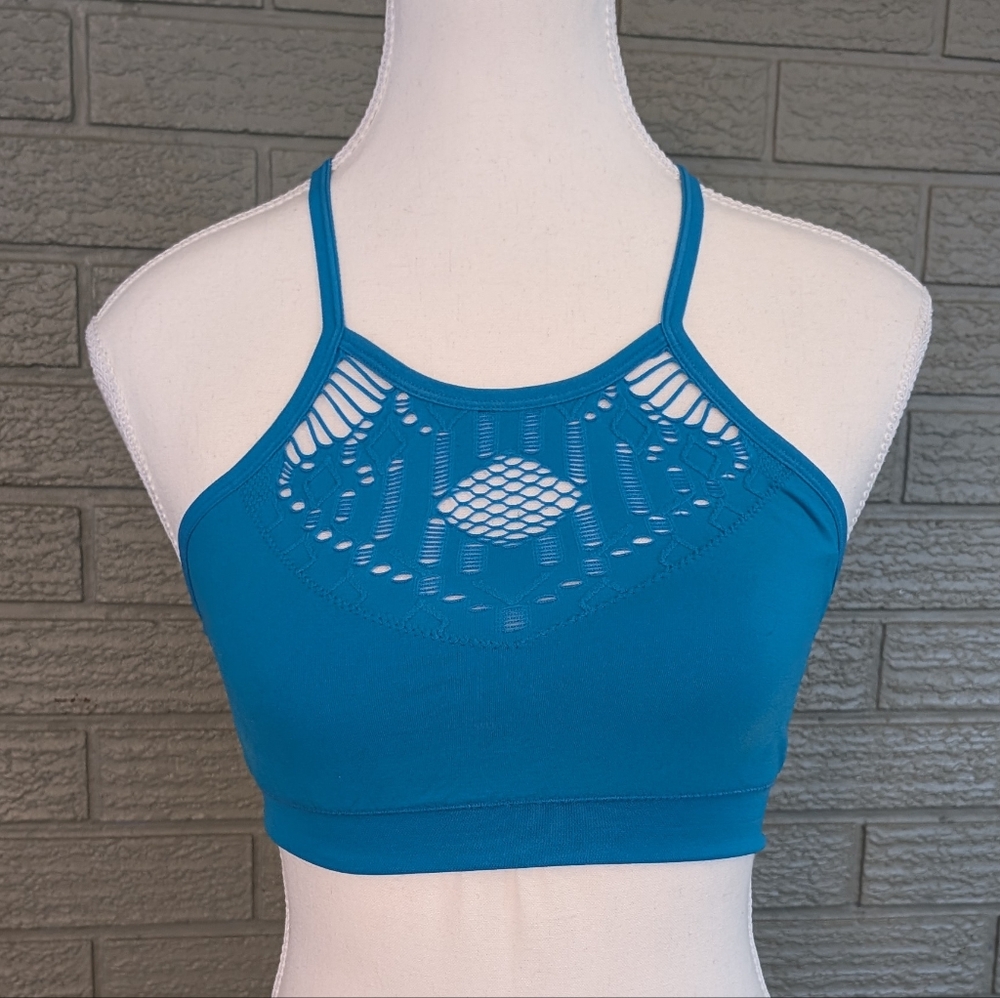 Zyia Active Blue Lace Halter Bralette